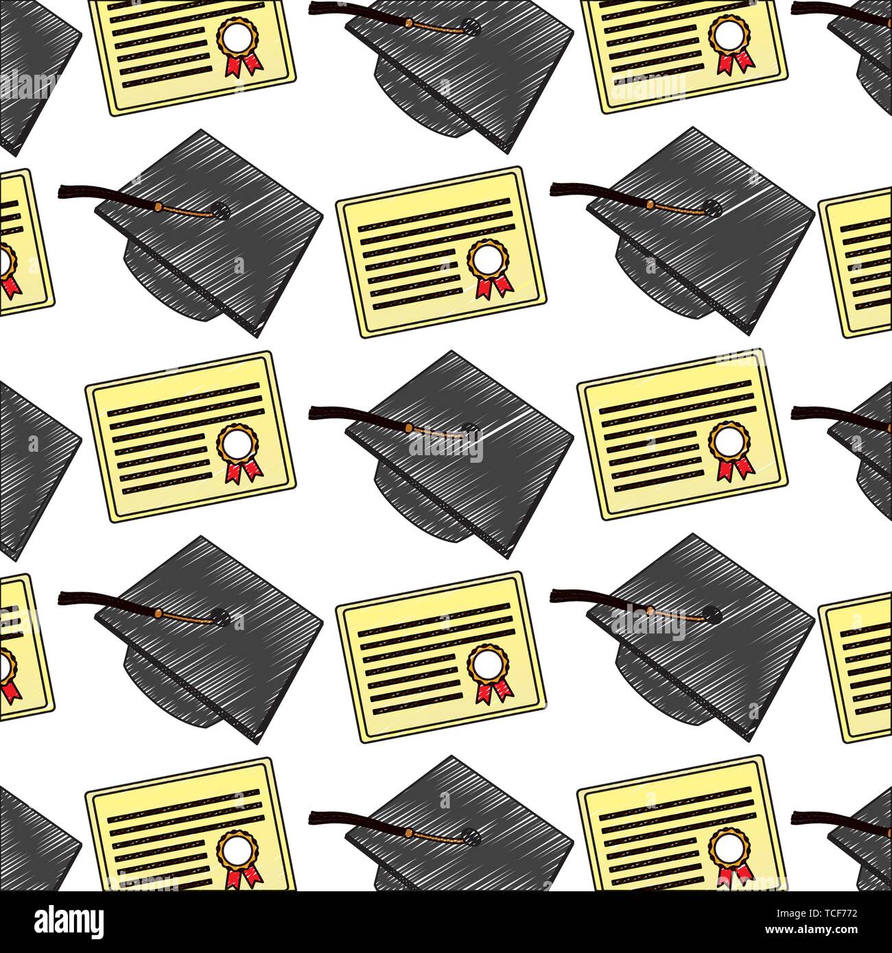 school graduation hat and diploma background Stock Vector Image & Art