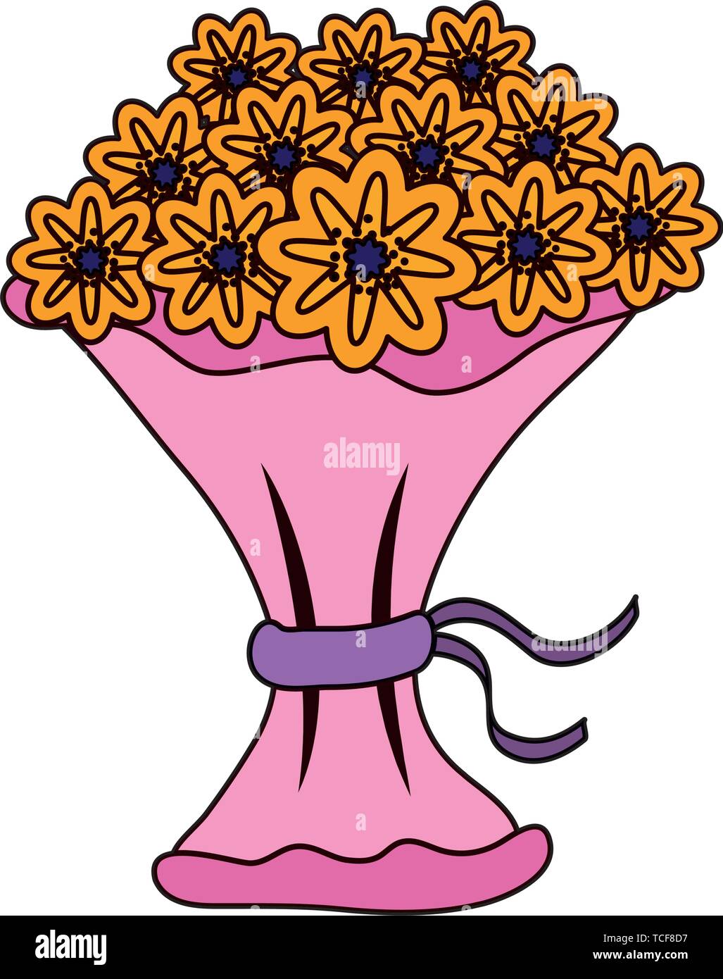 bouquet of flowers icon vector illustration Stock Vector Image & Art ...
