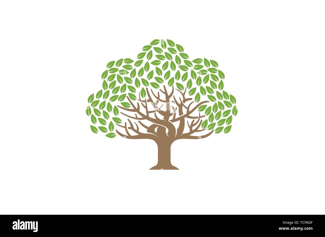 Green Creative Oak Tree Logo Design Symbol Illustration Stock ...