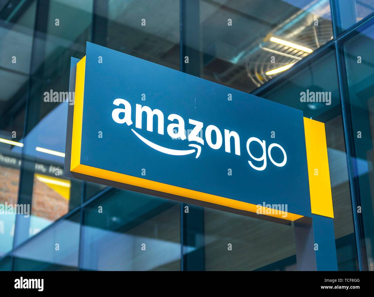 Amazon Go store, American automated supermarket chain, cashless supermarket, Seattle, Washington, USA, North America Stock Photo