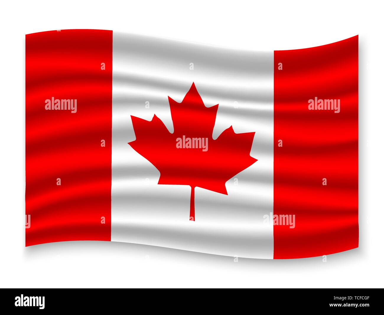 3D Waving Flag of Canada . Template for your design Stock Vector Image ...