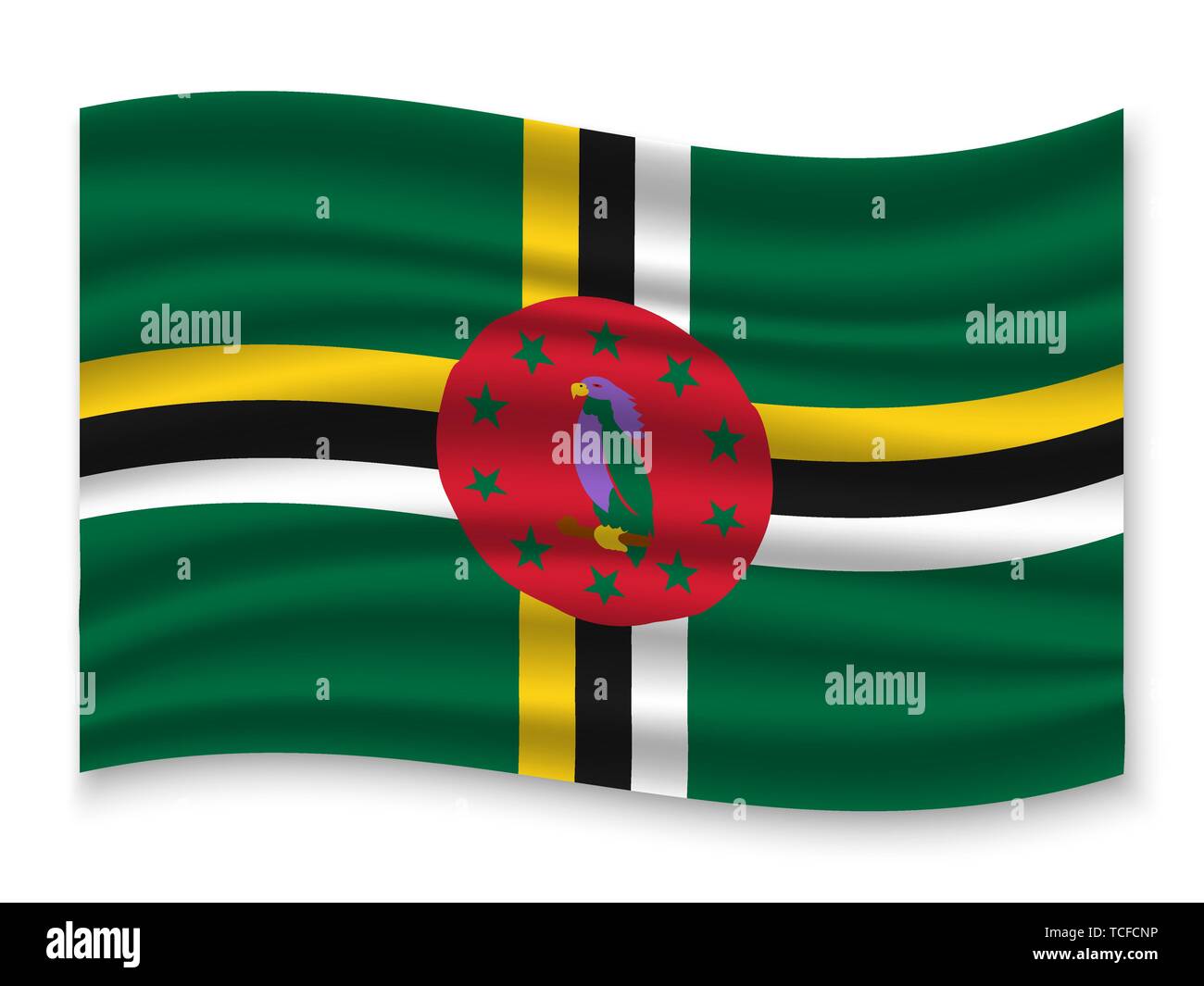 3D Waving Flag of Dominica . Template for your design Stock Vector ...