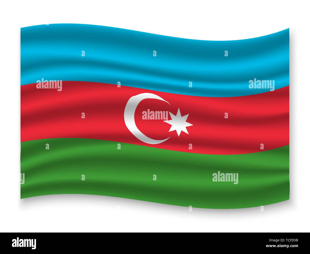 3D Waving Flag of Azerbaijan . Template for your design Stock Vector ...