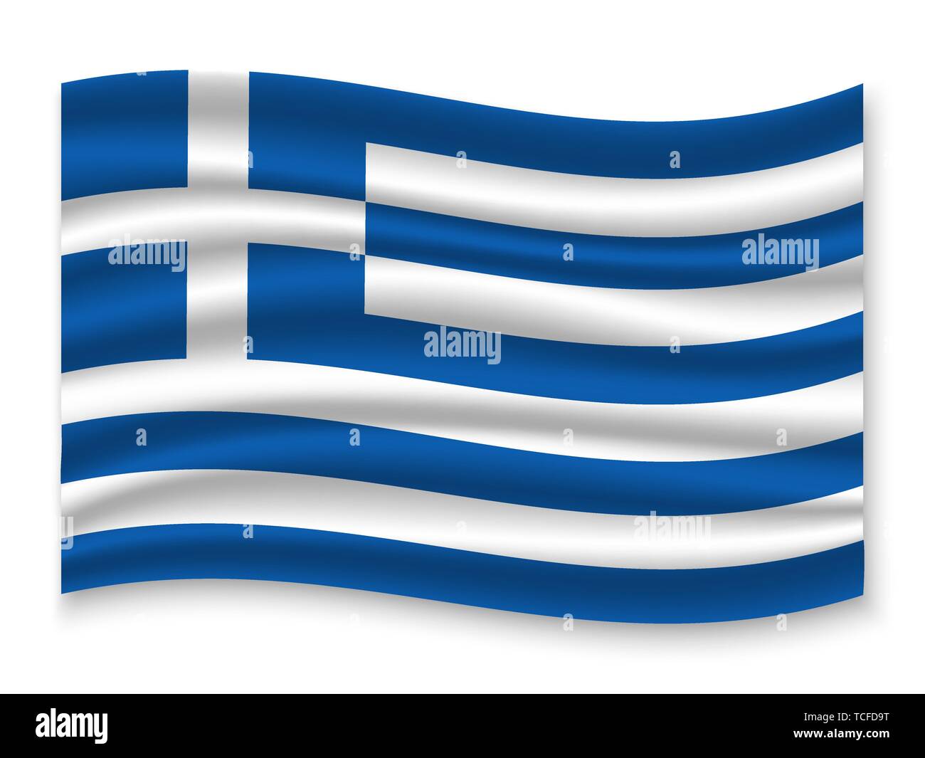 3D Waving Flag of Greece . Template for your design Stock Vector Image ...