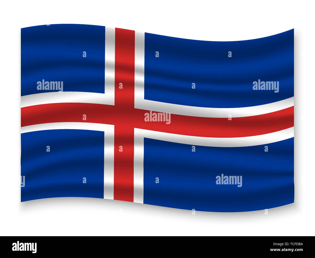 3D Waving Flag of Iceland . Template for your design Stock Vector Image ...