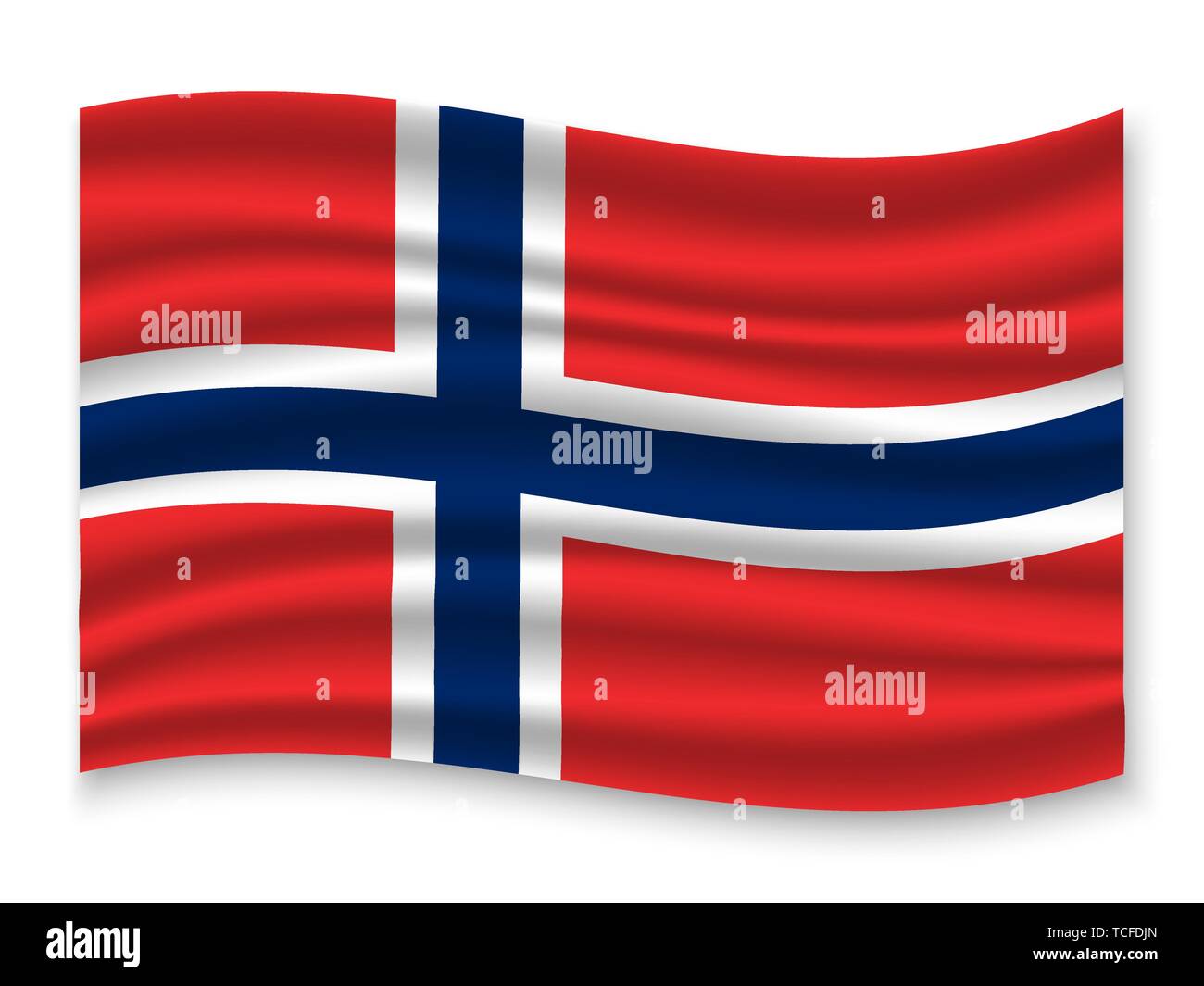 3D Waving Flag of Norway . Template for your design Stock Vector Image ...