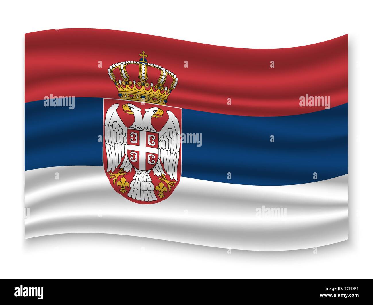 3D Waving Flag of Serbia . Template for your design Stock Vector Image ...