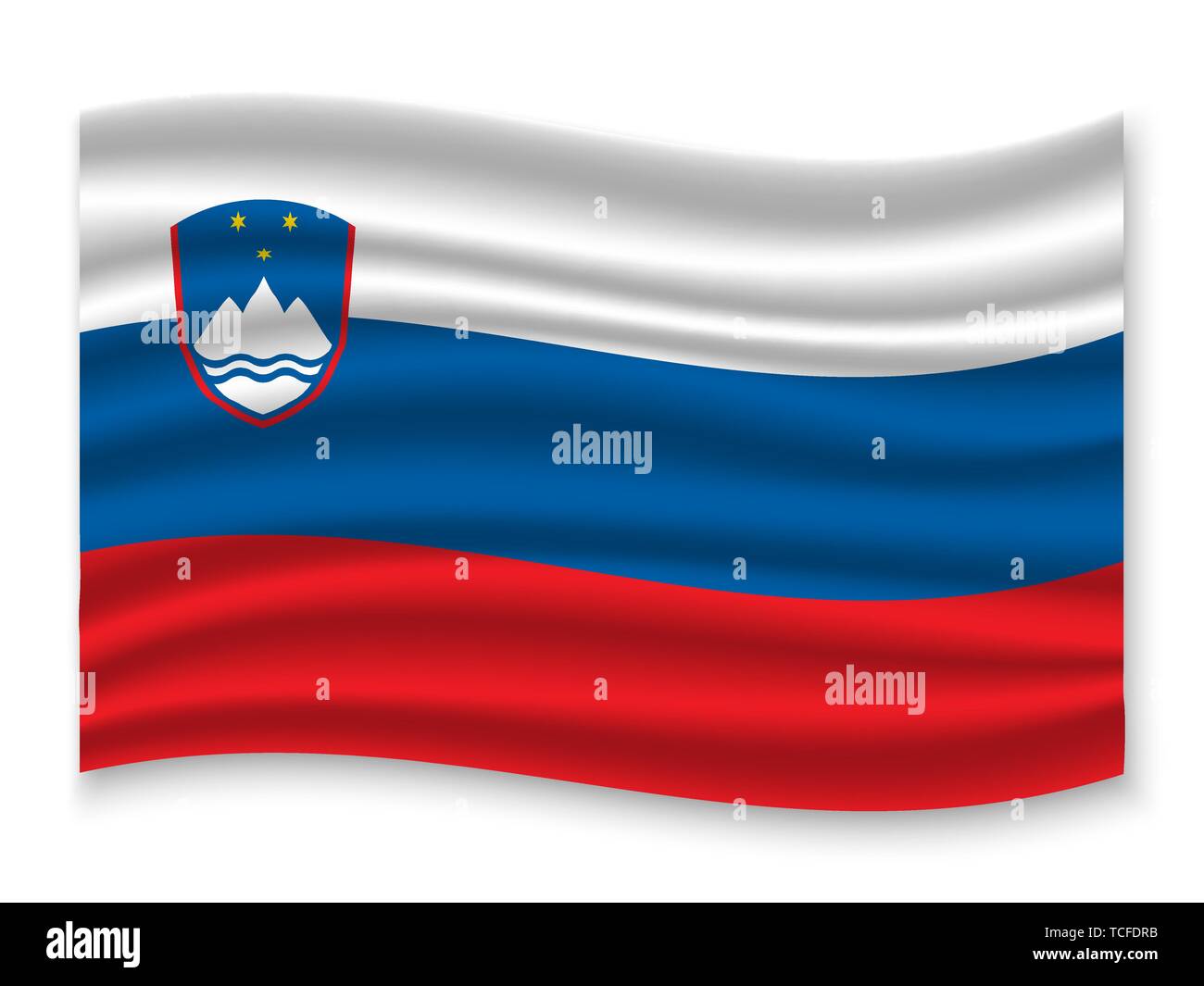 3D Waving Flag of Slovenia . Template for your design Stock Vector ...