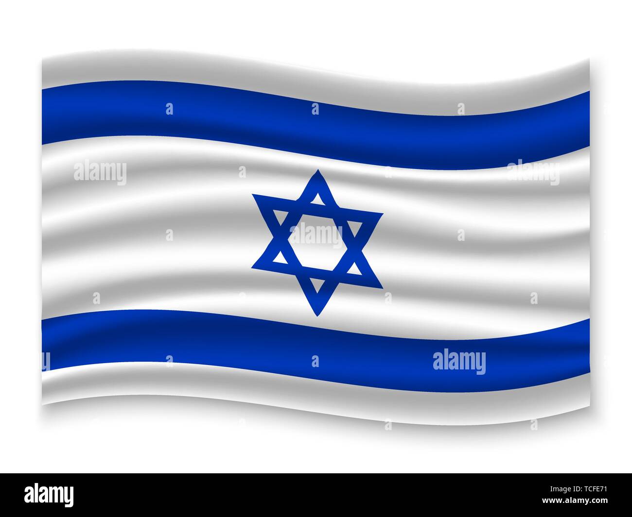 3D Waving Flag of Israel . Template for your design Stock Vector Image ...