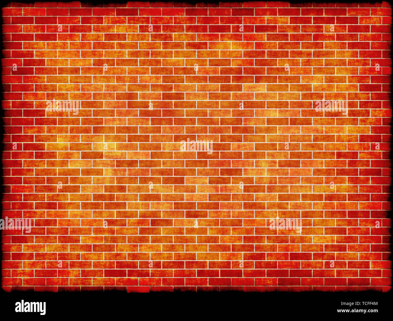 Illustration of a grunge red brick wall texture Stock Photo - Alamy