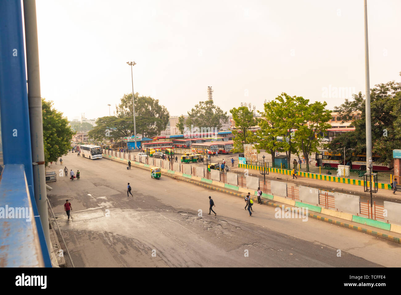 BANGALORE INDIA June 3, 2019:Buses in the Kempegowda Bus Station known as Majestic during morning time Stock Photo