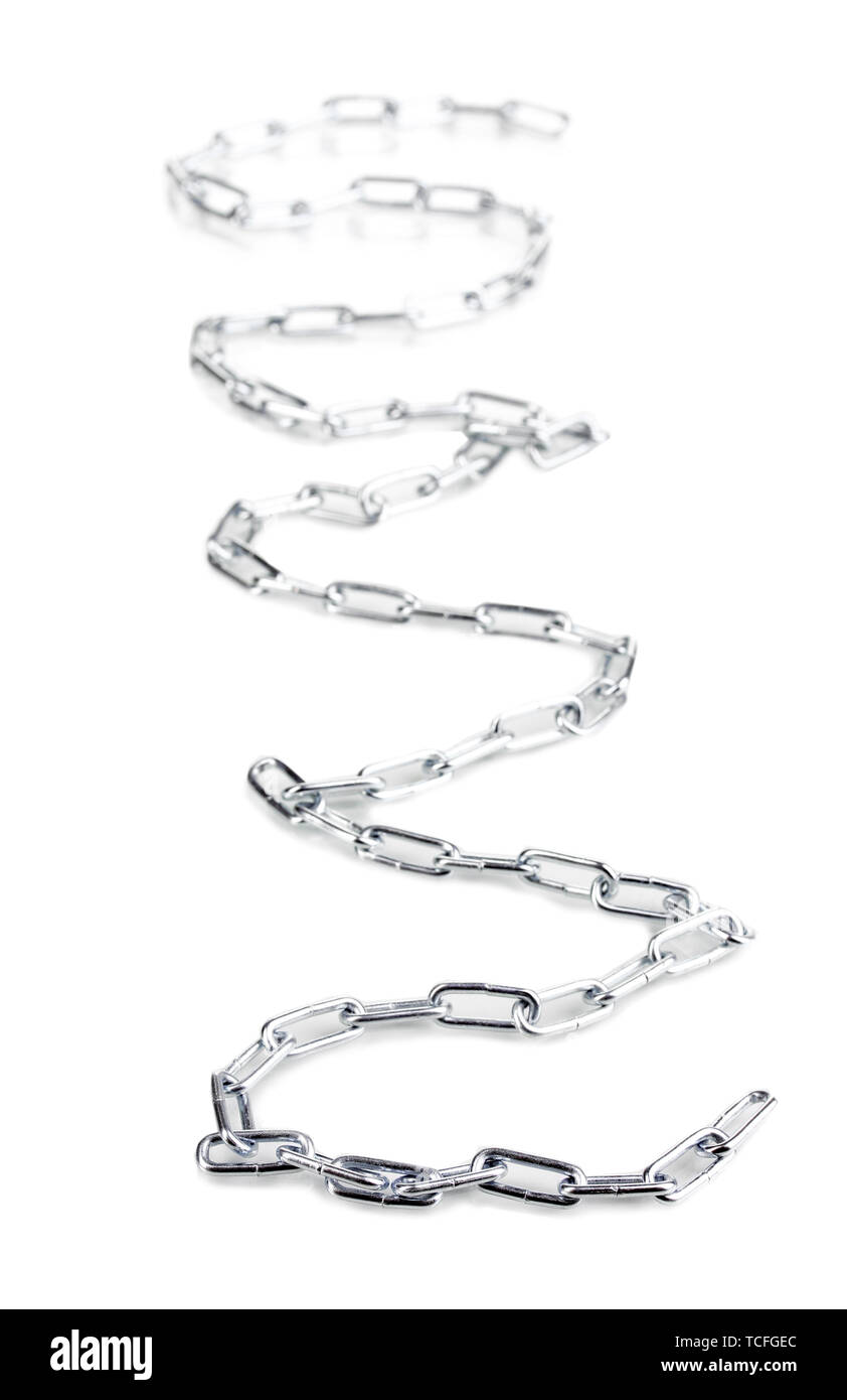 Stainless steel chain isolated on white Stock Photo Alamy
