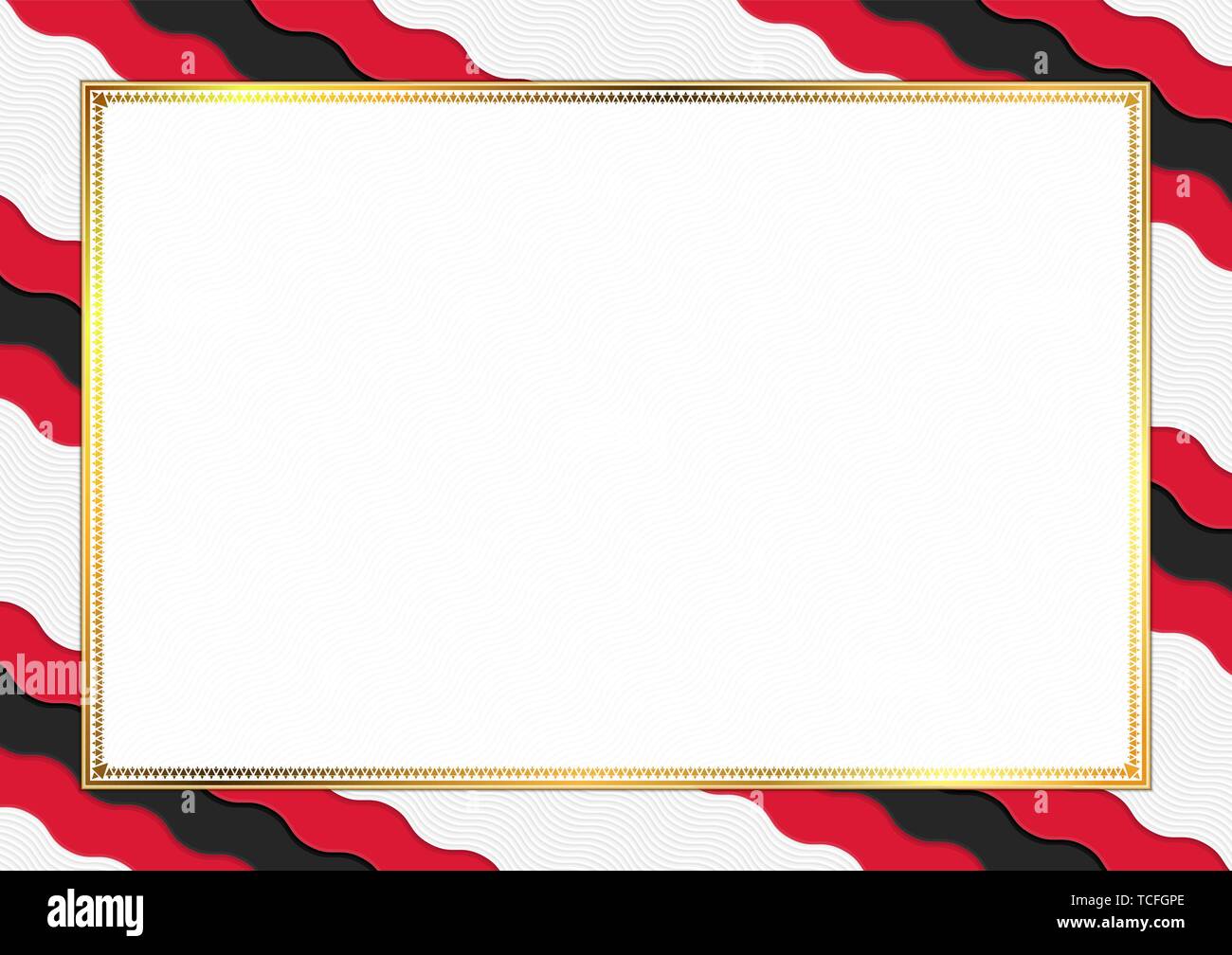 Border made with Trinidad and Tobago national colors. Template elements