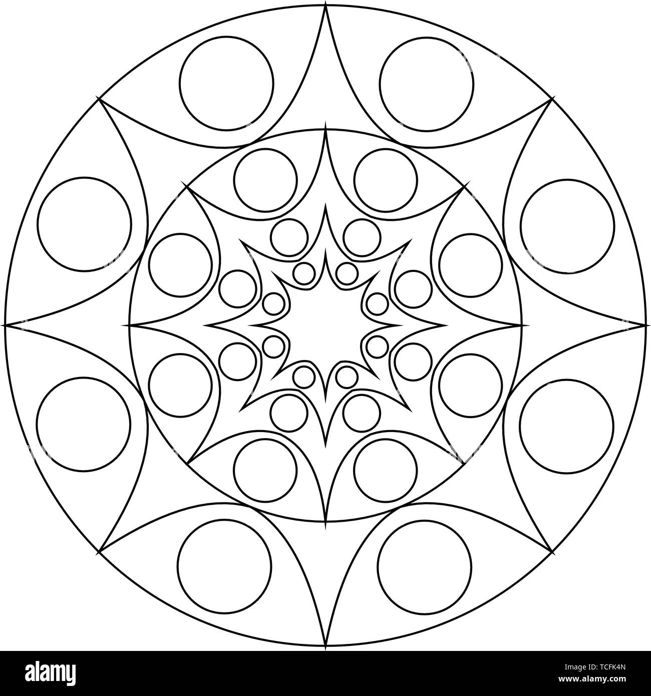 Circle vector black and white mandala Stock Vector Image & Art - Alamy