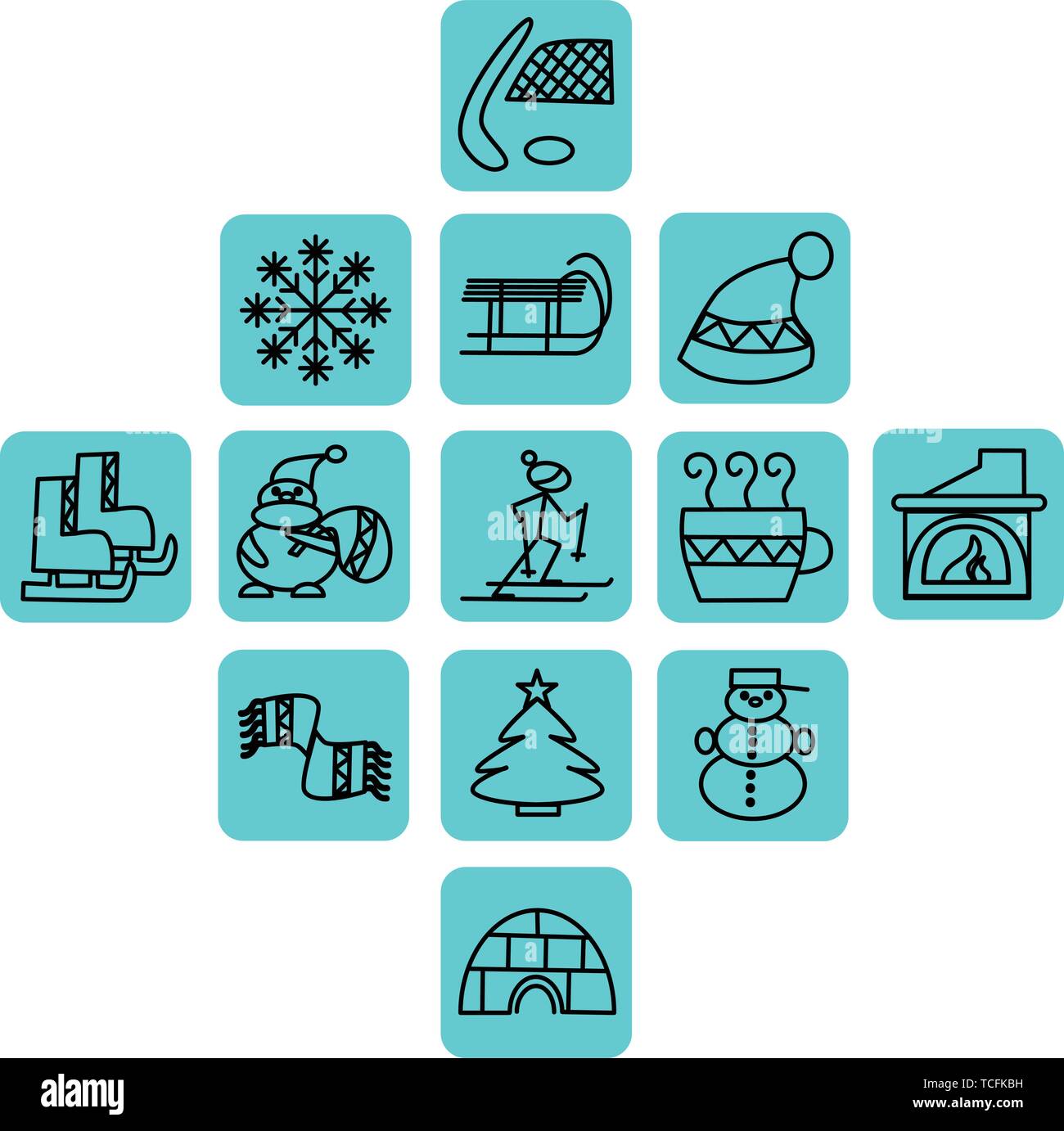 Set weather line icons blue Stock Vector Images - Alamy