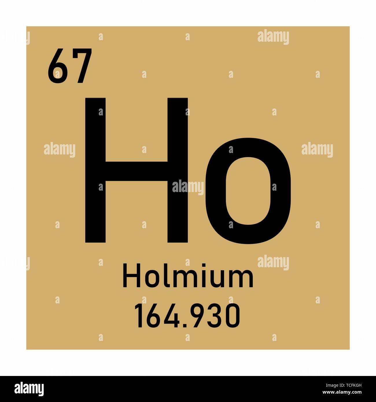 Illustration of the periodic table Holmium chemical symbol Stock Vector