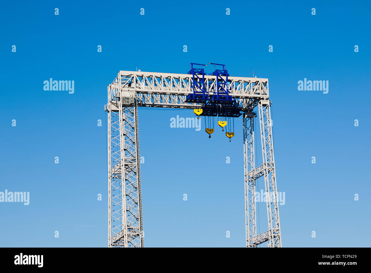 gantry crane, shiptoshore crane elements Stock Photo Alamy