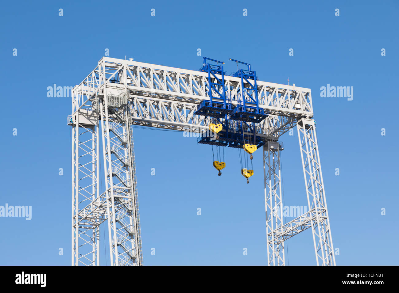 gantry crane, shiptoshore crane elements Stock Photo Alamy