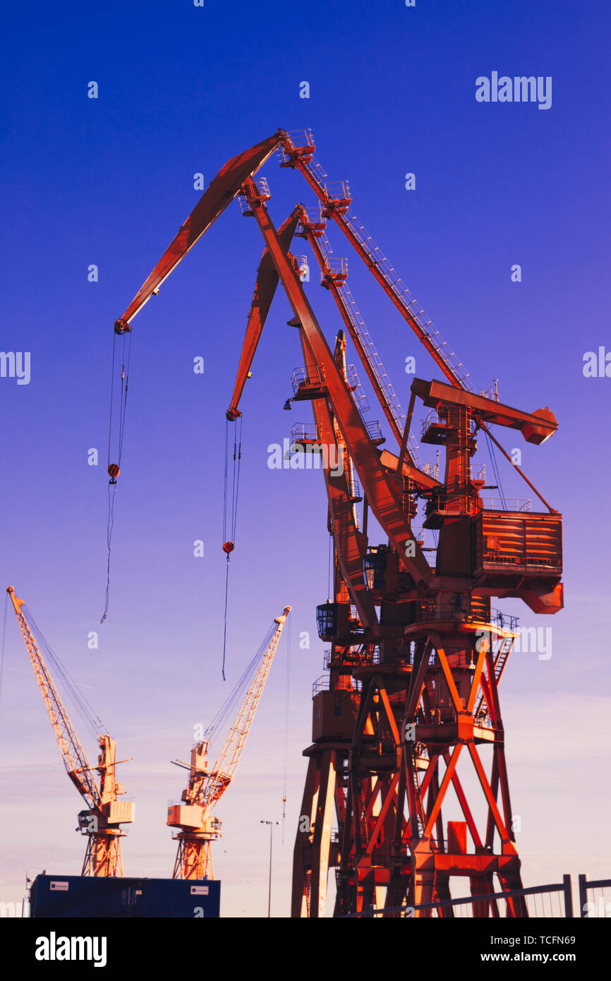 gantry crane, shiptoshore crane elements Stock Photo Alamy