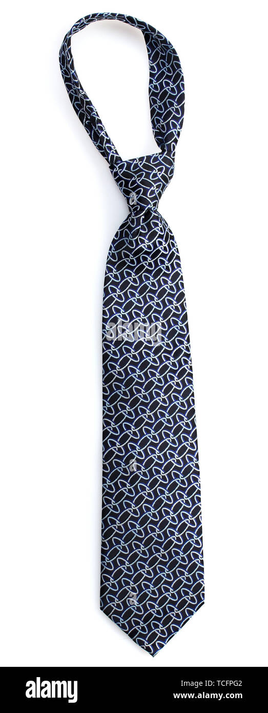 Elegant blue tie isolated on white Stock Photo - Alamy