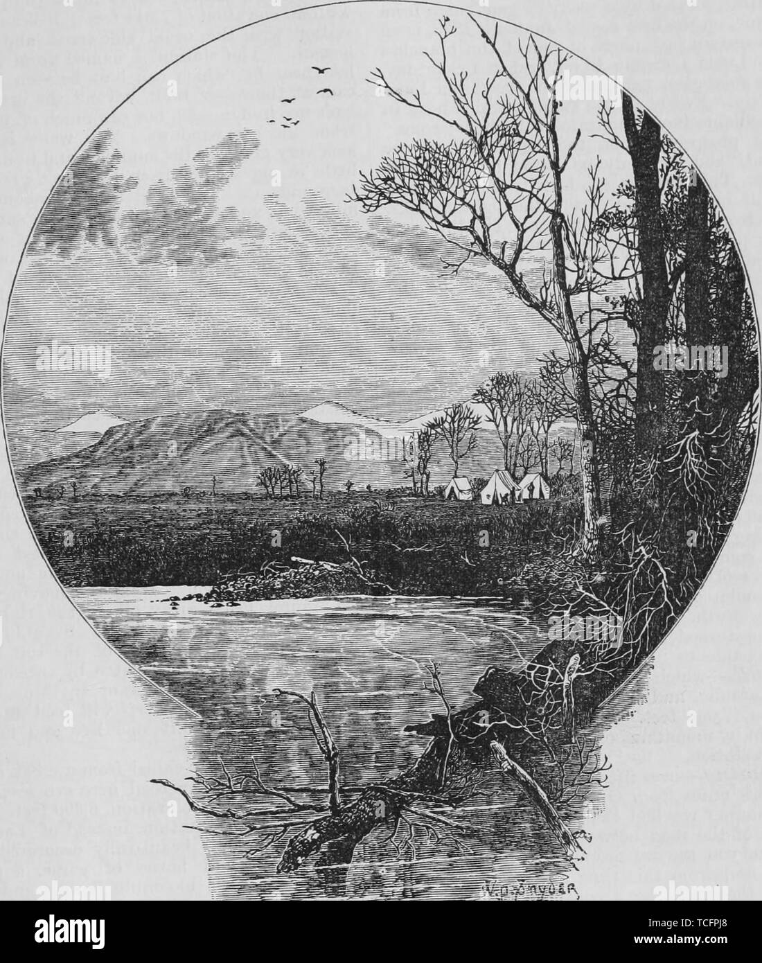 Engraving of the medicine bow river hires stock photography and images