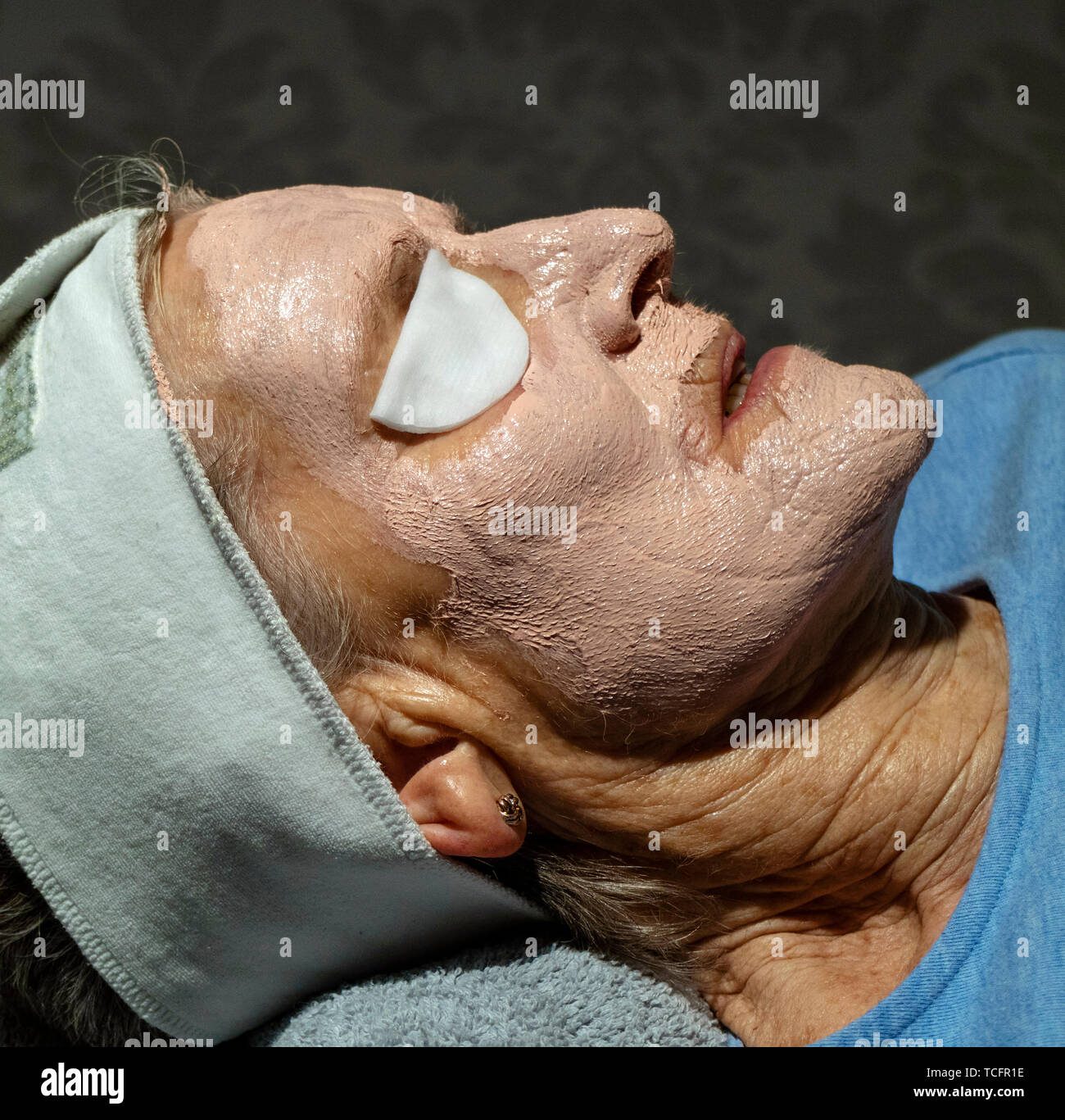 Woman face mask spa senior hi-res stock photography and images - Alamy