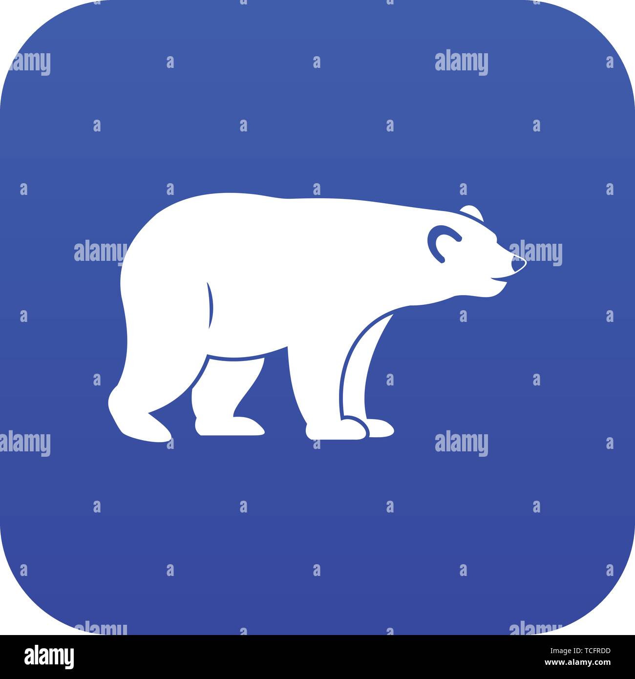 Wild bear icon digital blue Stock Vector