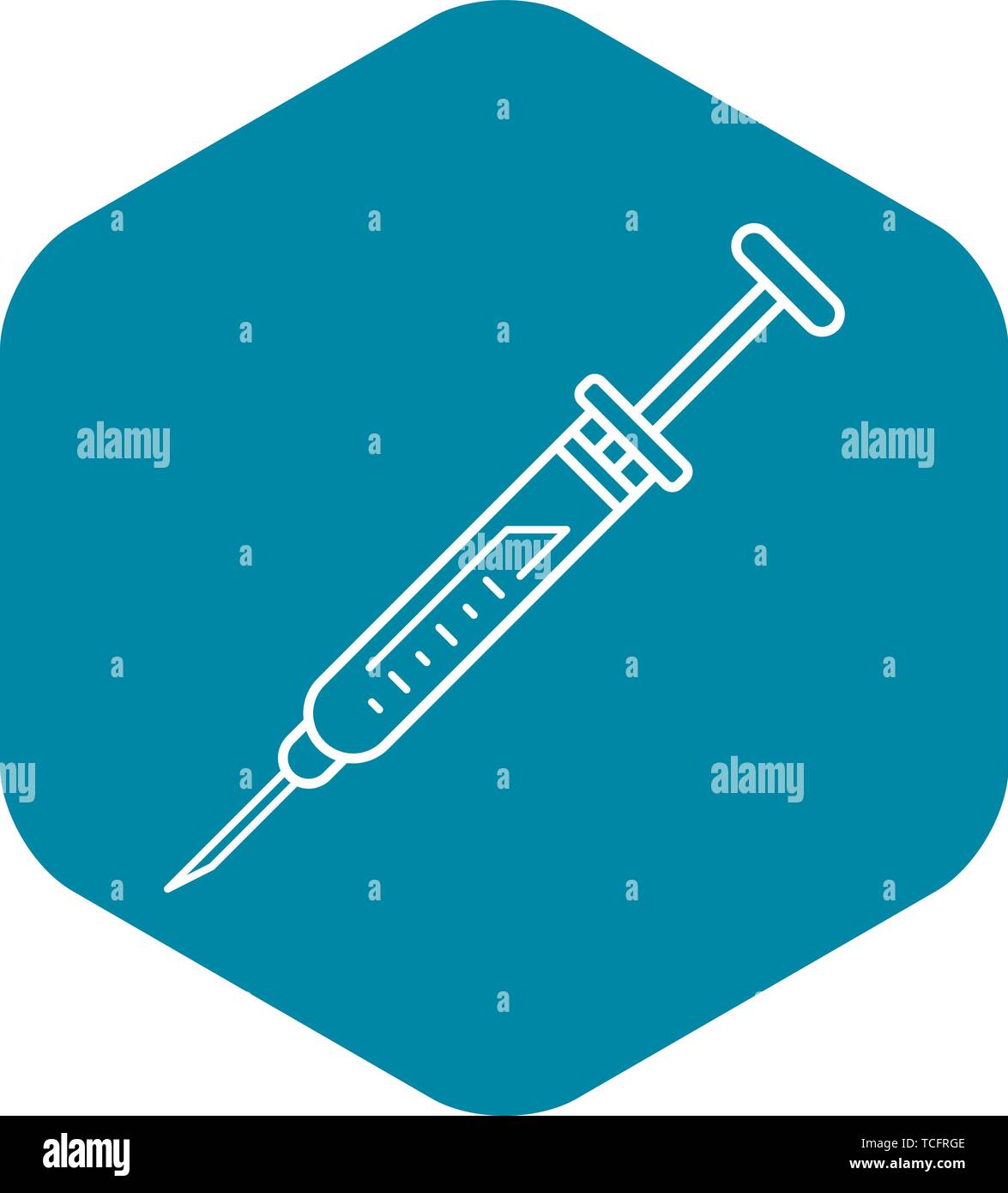 Medical new syringe icon, outline style Stock Vector