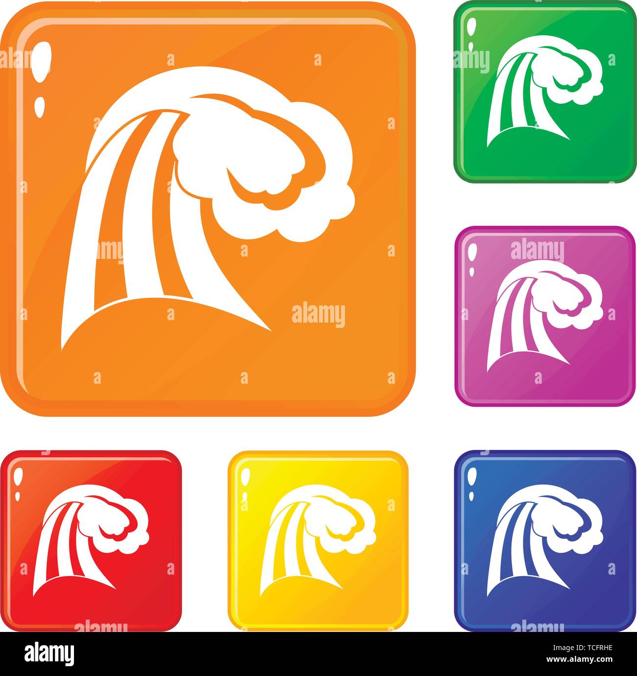 Big wave icons set vector color Stock Vector Image & Art - Alamy