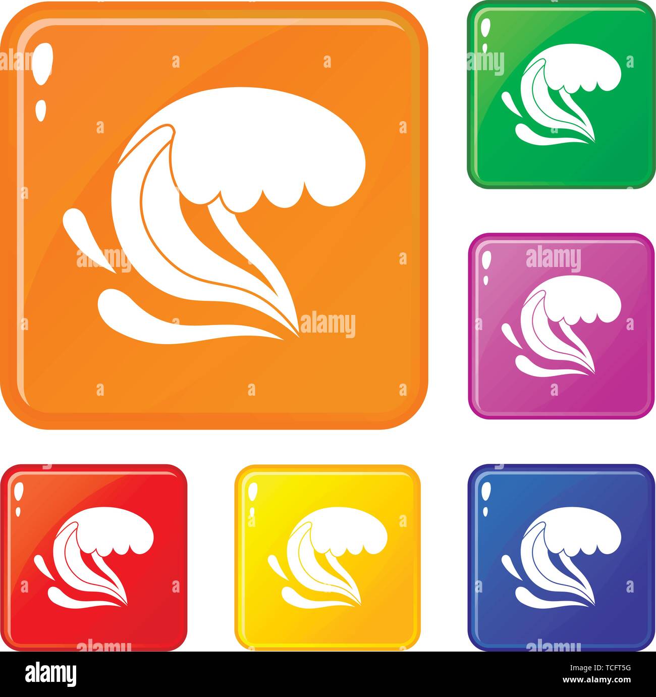 Surf wave icons set vector color Stock Vector Image & Art - Alamy