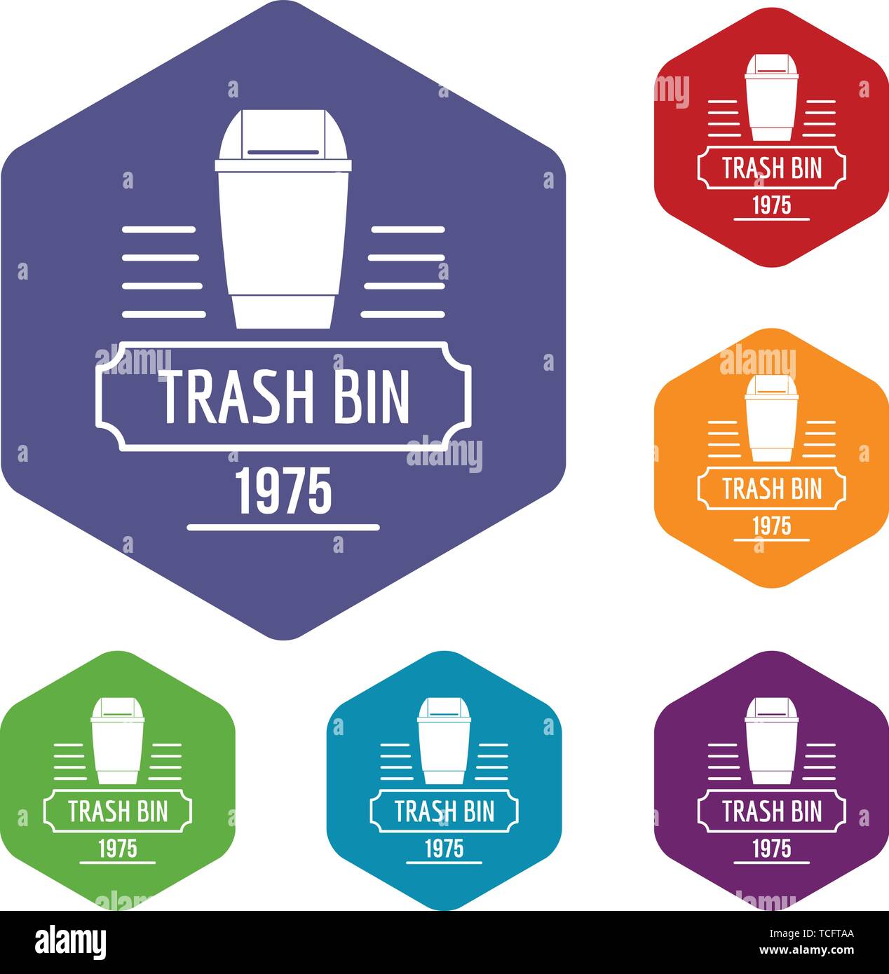 Bin junk icons vector hexahedron Stock Vector