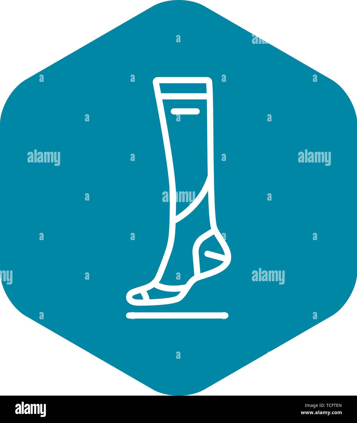 Soccer sock icon, outline style Stock Vector