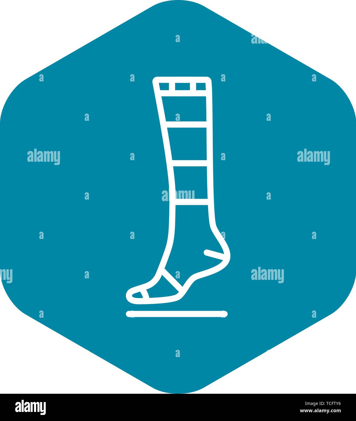 Warming sock icon, outline style Stock Vector