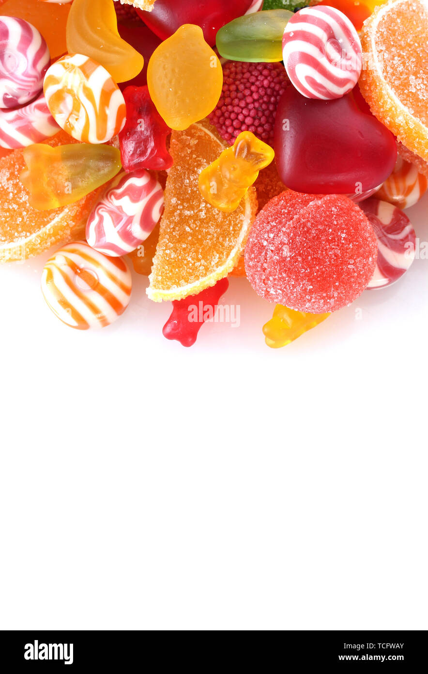colorful jelly candies isolated on white Stock Photo - Alamy