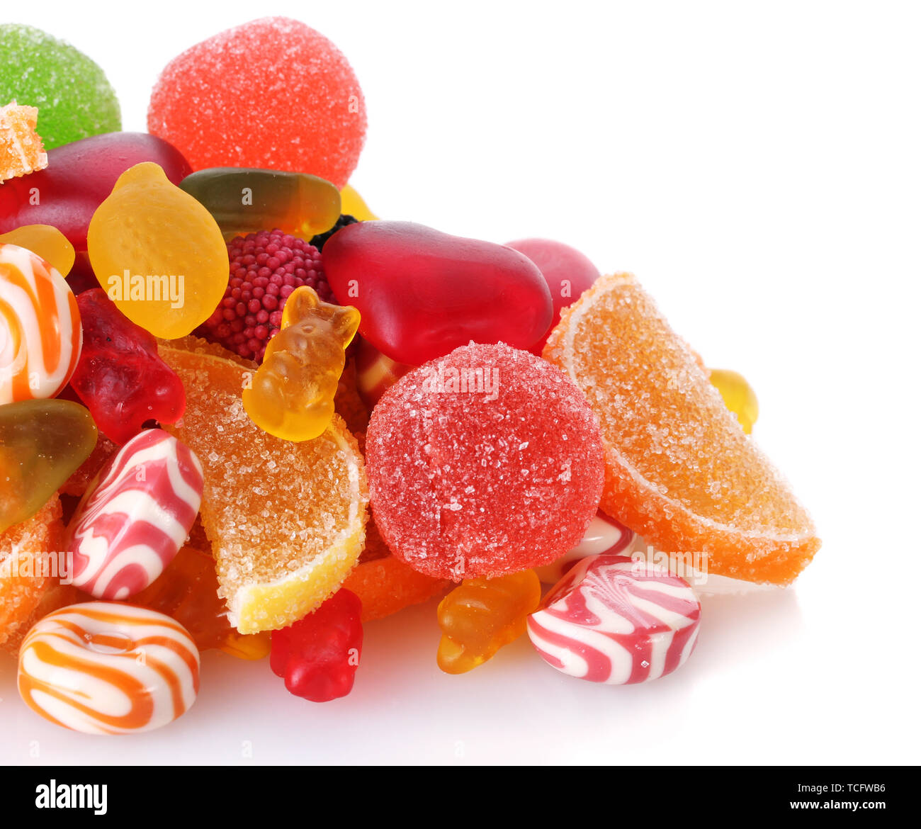 colorful jelly candies isolated on white Stock Photo - Alamy