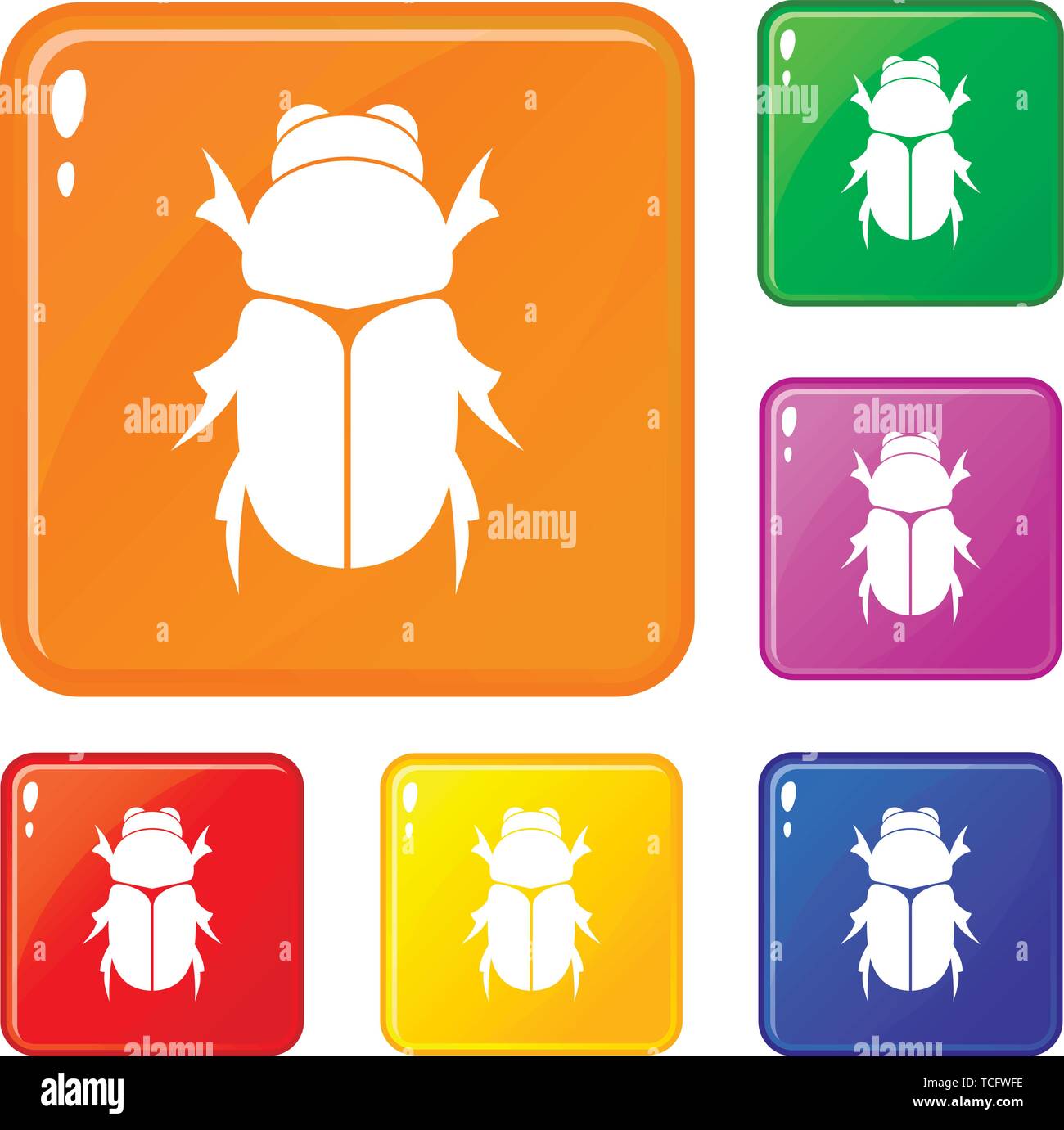 Chafer beetle icons set vector color Stock Vector Image & Art - Alamy