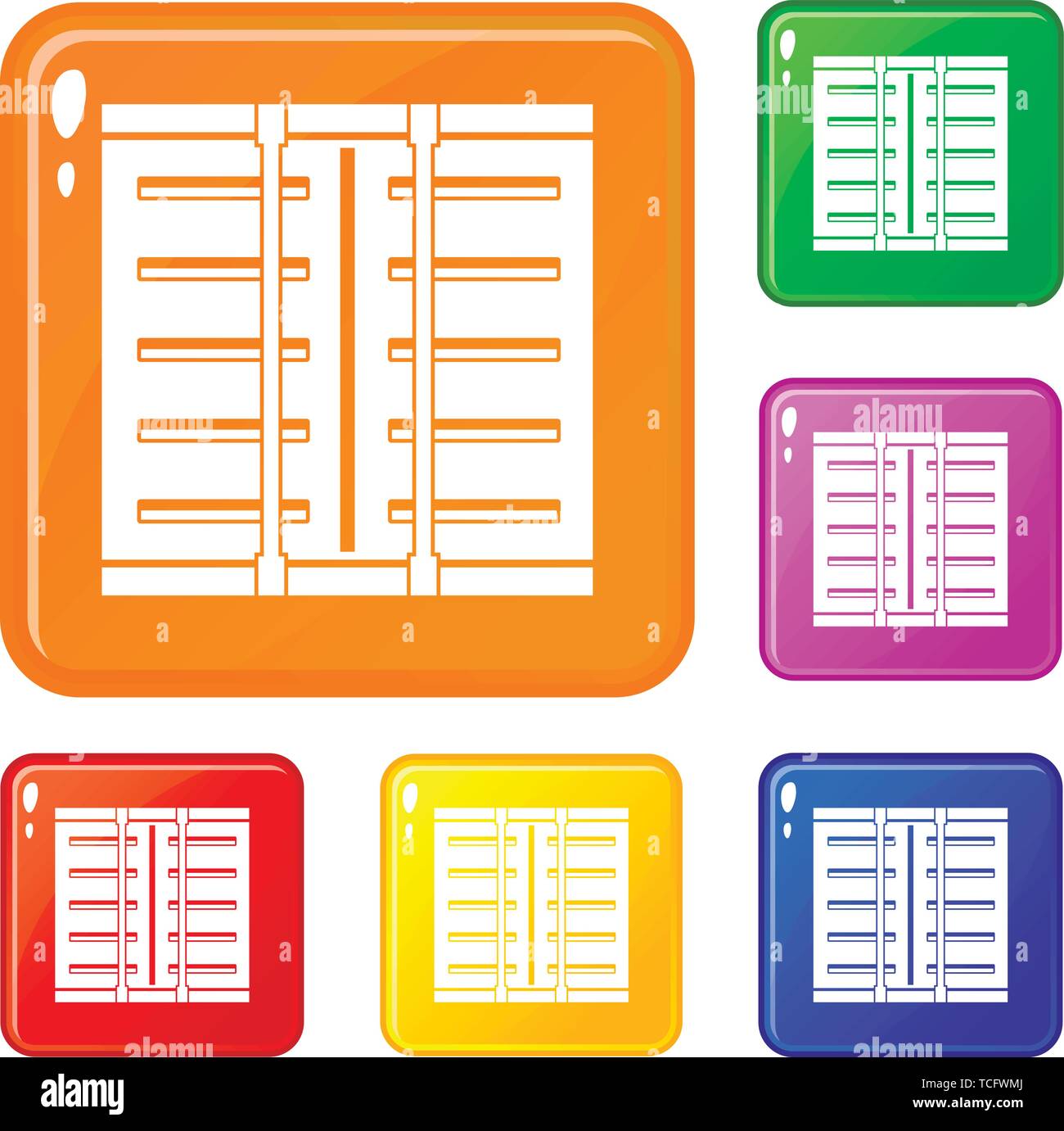 Jalousie icons set vector color Stock Vector Image & Art - Alamy
