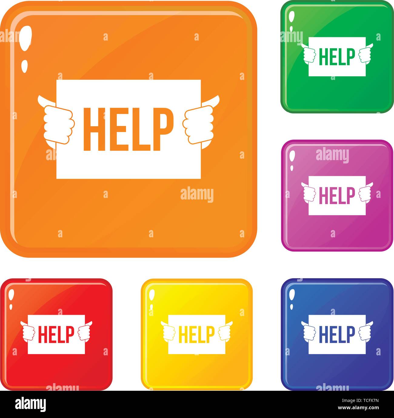 Help icons set vector color Stock Vector Image & Art - Alamy