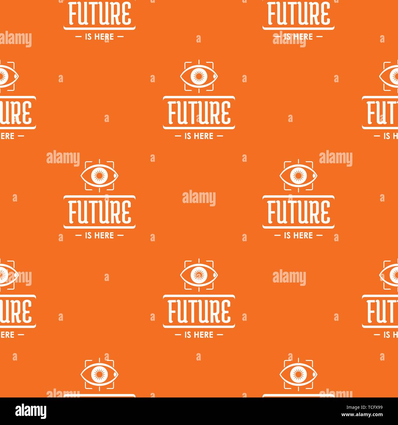 Future glasses pattern vector orange Stock Vector