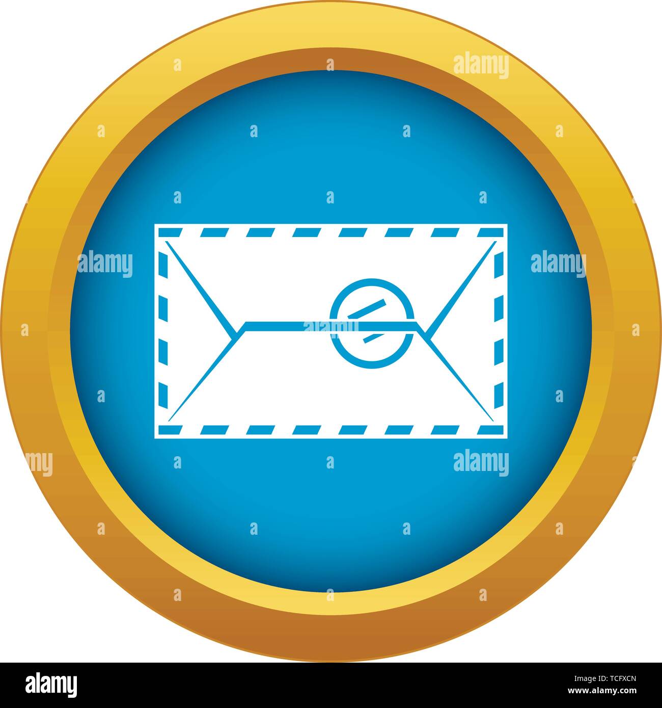 Mail envelope with a stamp icon blue vector isolated Stock Vector Image ...