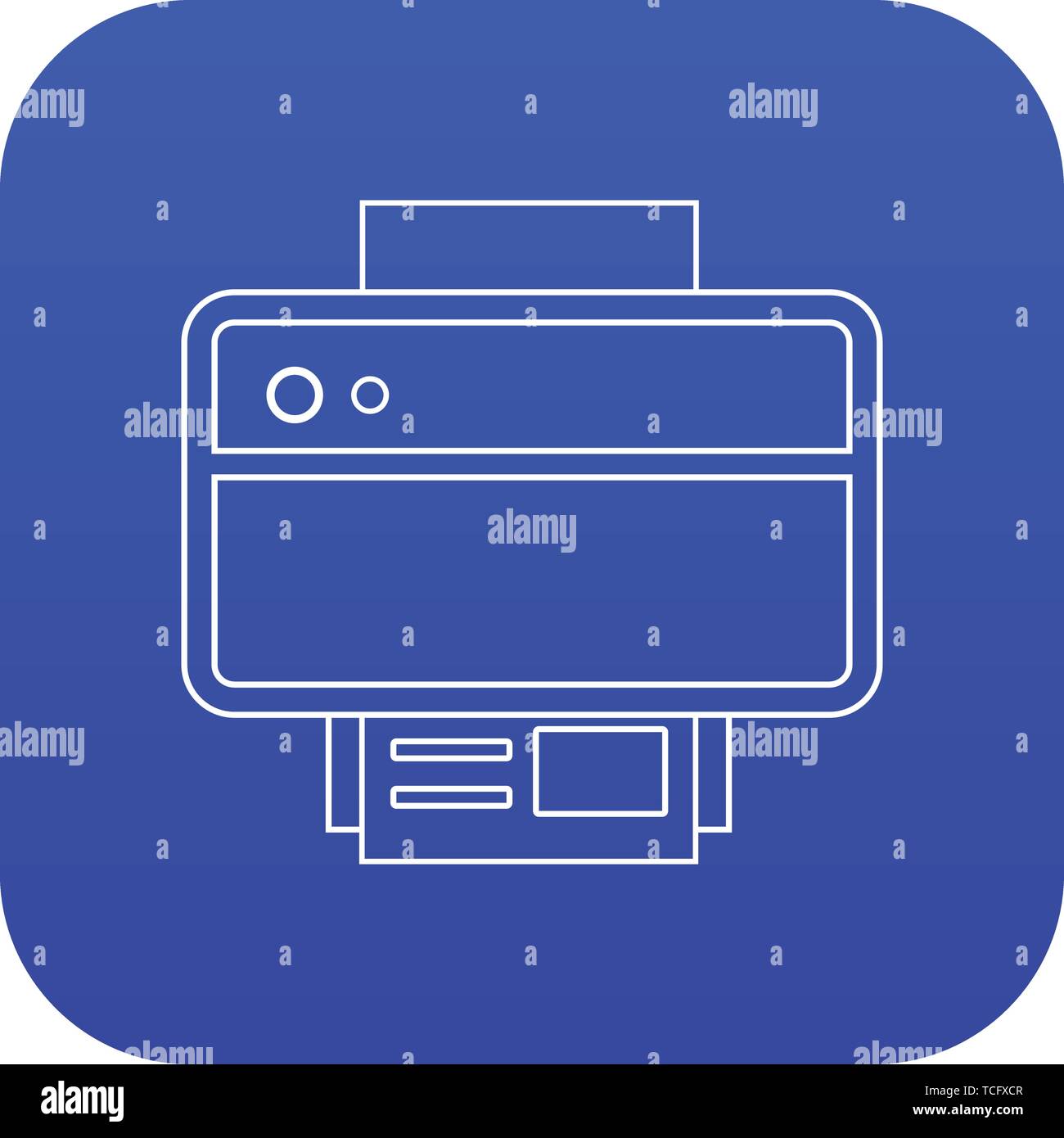 Printer icon blue vector Stock - Printer Icon Blue Vector TCFXCR 
