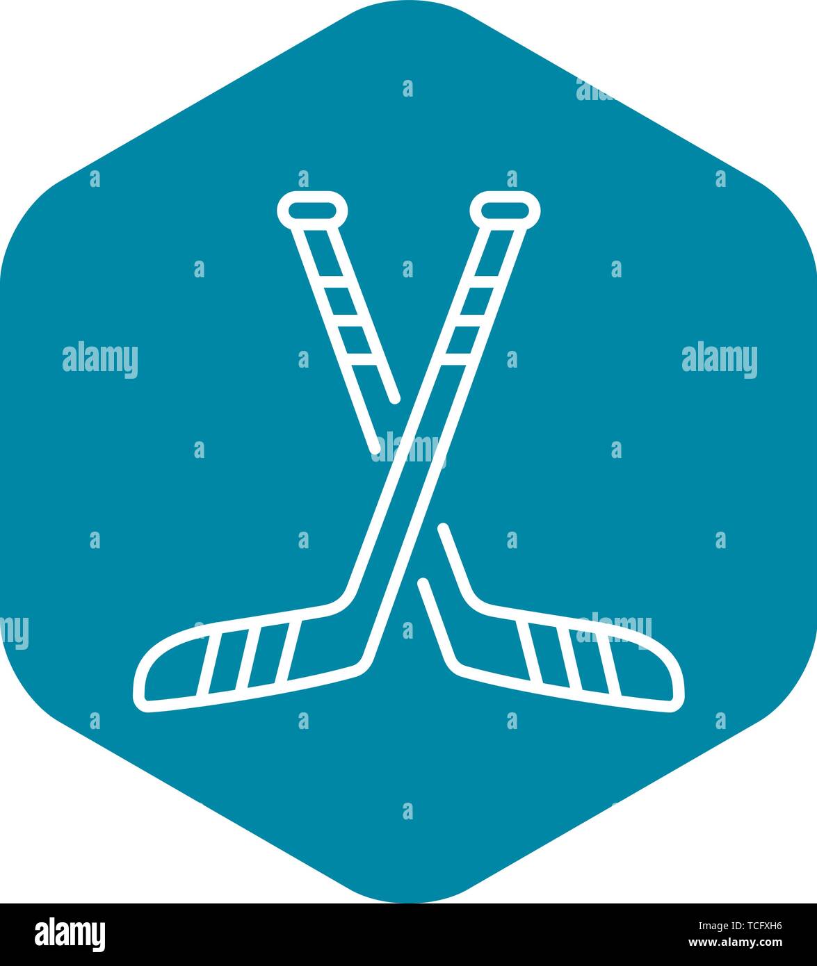 Crossed hockey stick icon, outline style Stock Vector Image & Art - Alamy