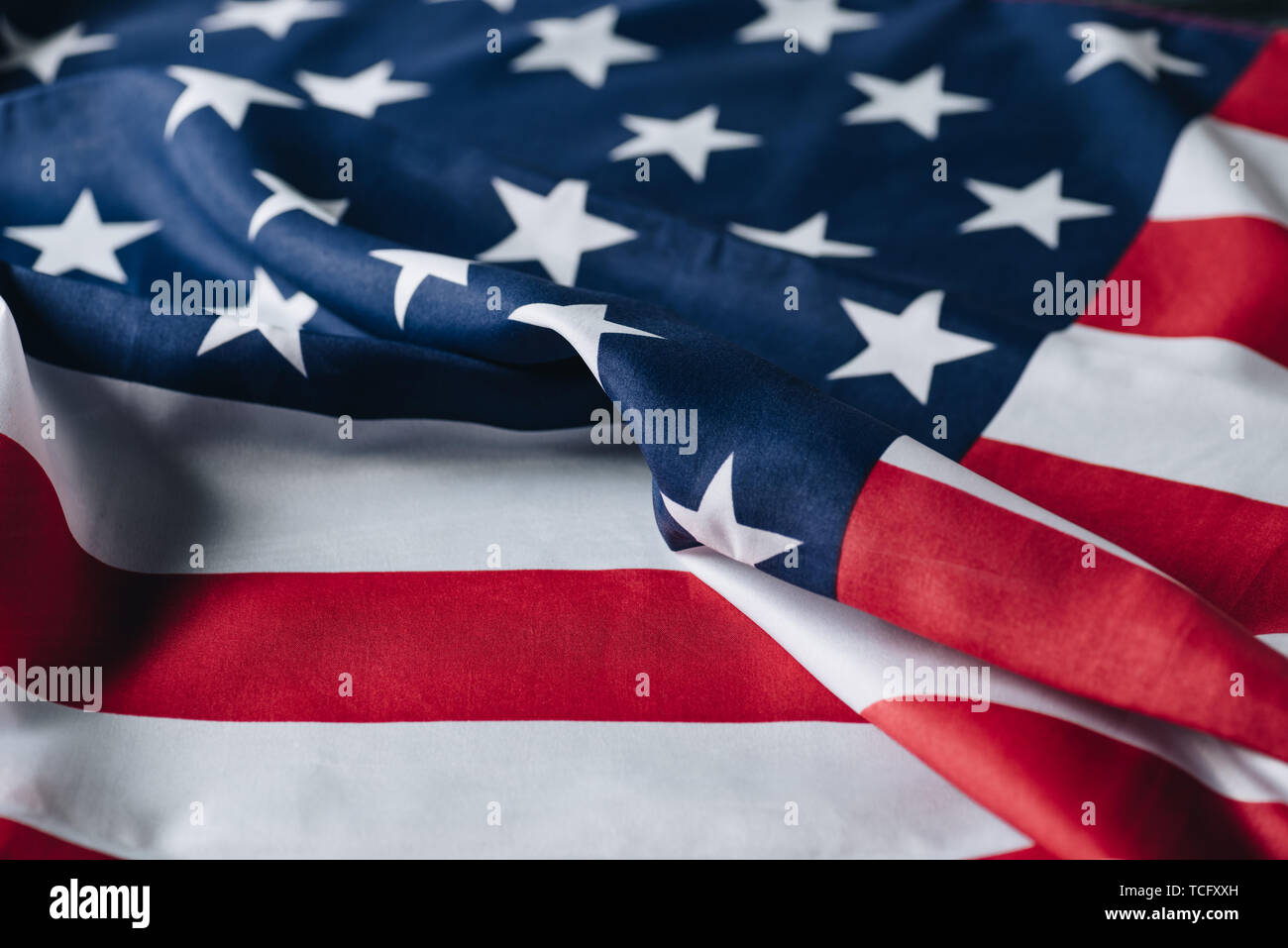 folded flag of united states of america, memorial day concept Stock