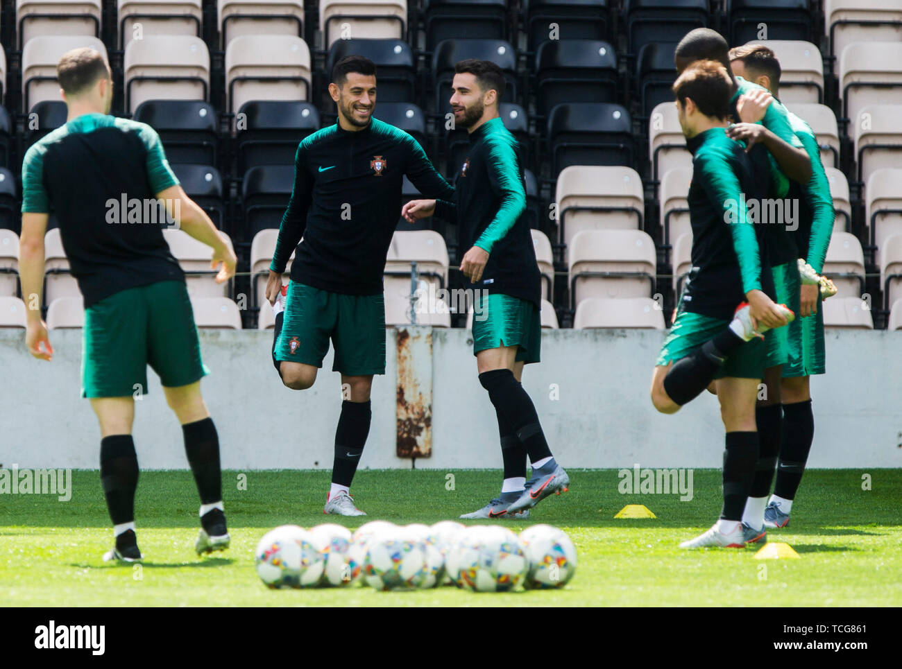 Porto, Portugal. 08th June, 2019. 8th June 2019, Estadio do Bessa, Porto, Portugal; National League press and training for Portugal and Netherlands; Rafa Silva of POR and Pizzi of POR Credit: Action Plus Sports Images/Alamy Live News Stock Photo