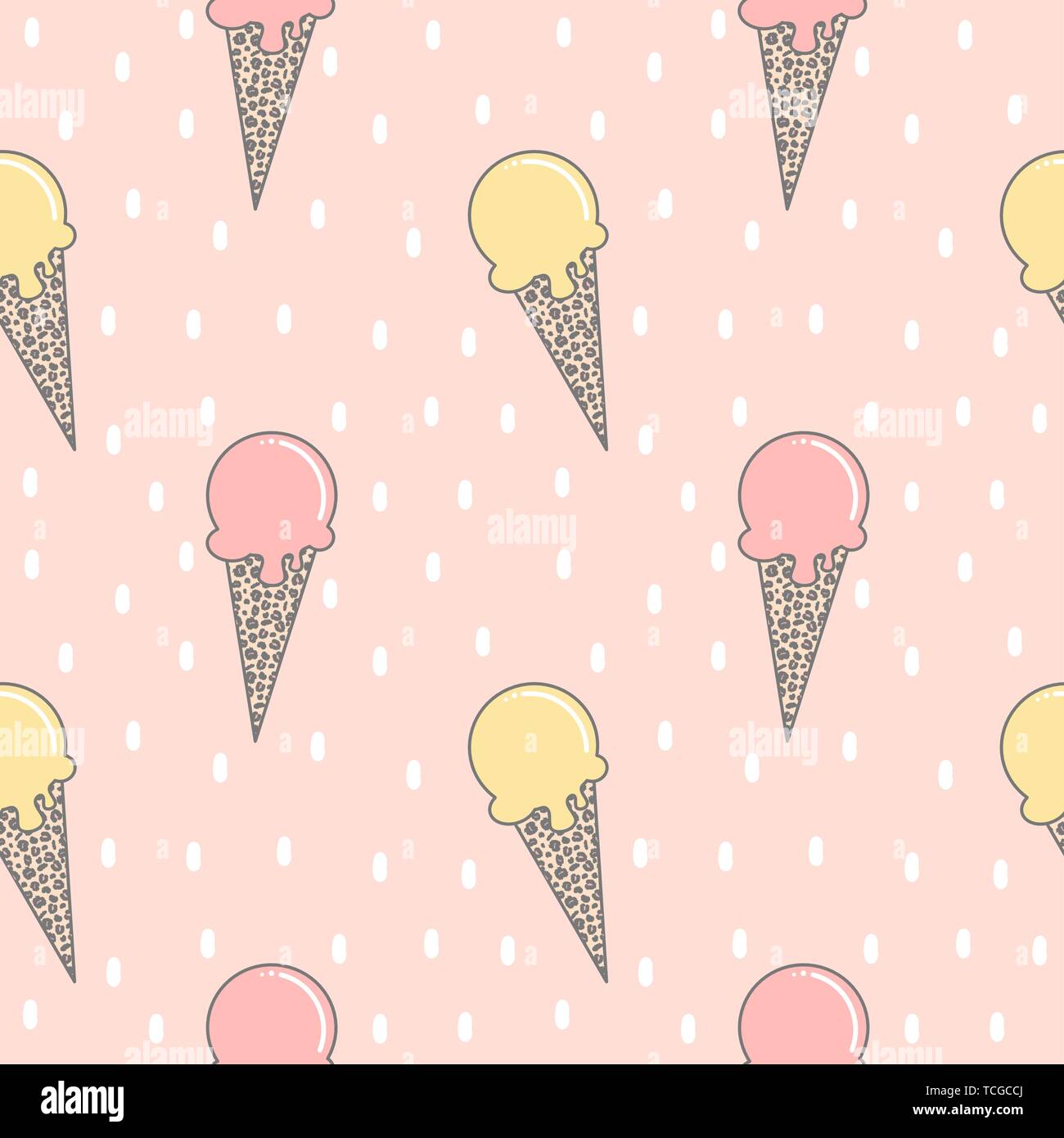cute colorful hand drawn summer seamless vector pattern background ...