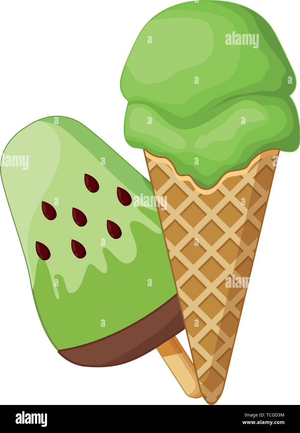 Delicious popsicle and ice cream Stock Vector