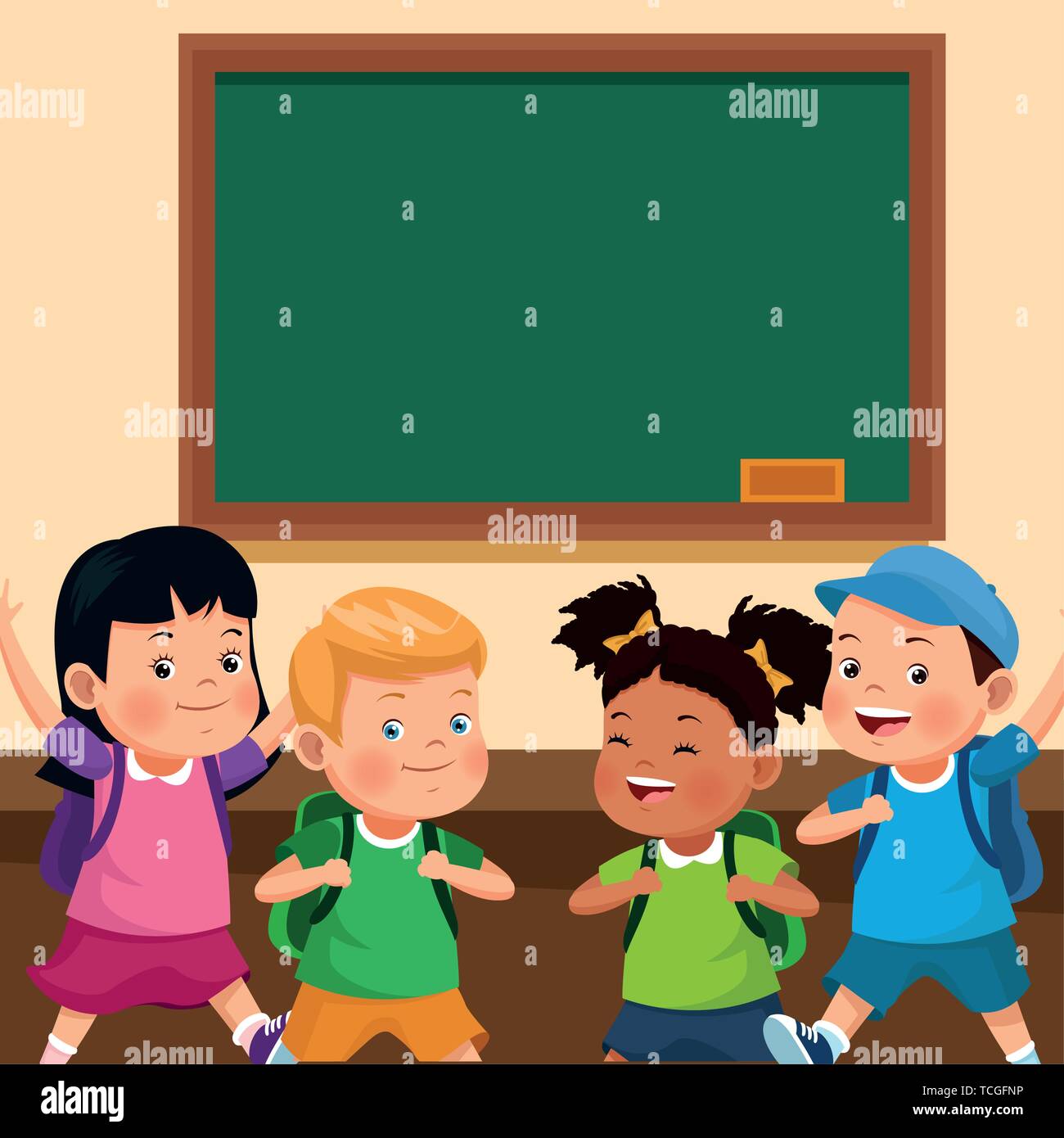 back to school kids cartoons Stock Vector Image & Art - Alamy