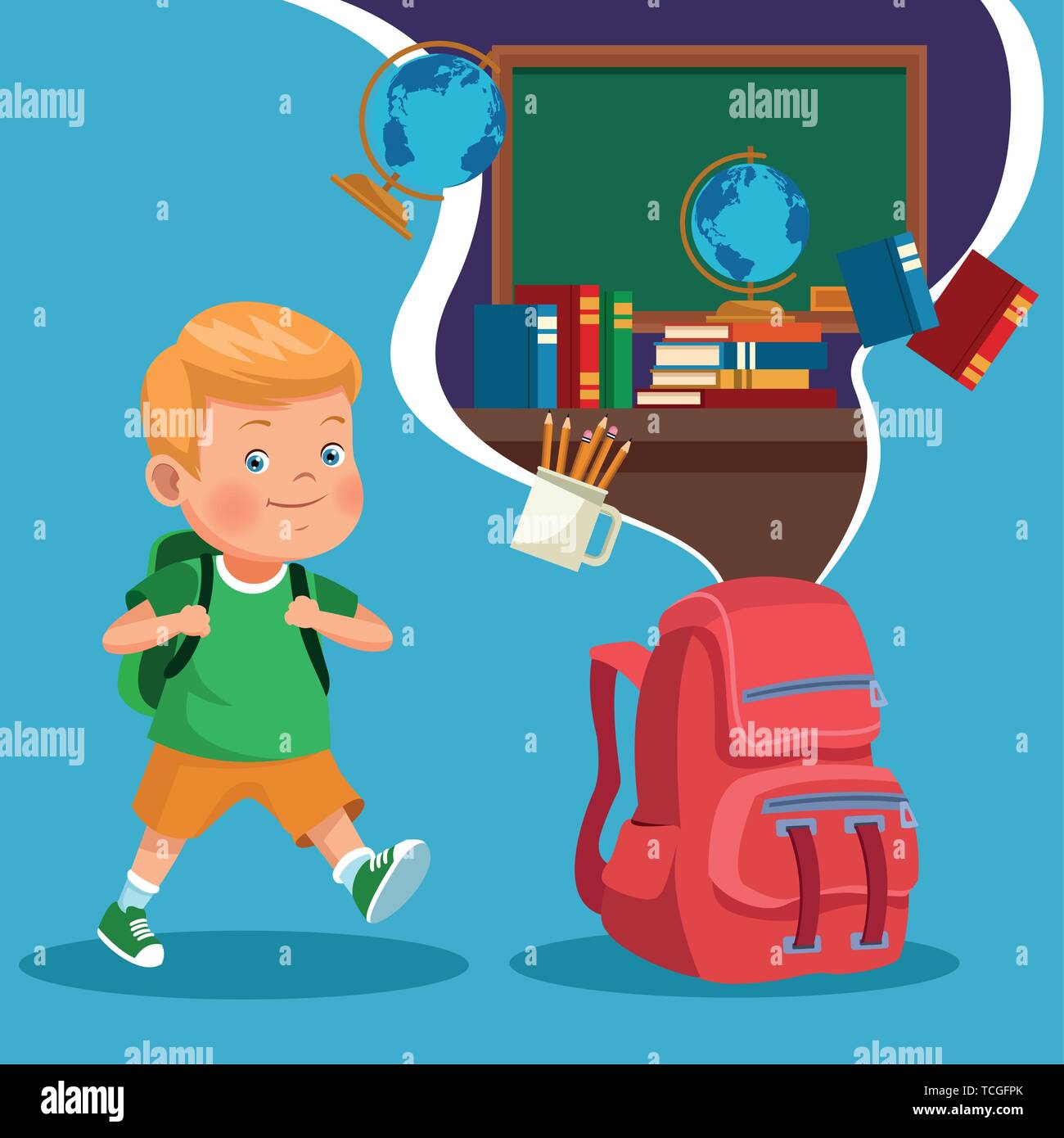 Back to school kids cartoons Stock Vector Image & Art - Alamy