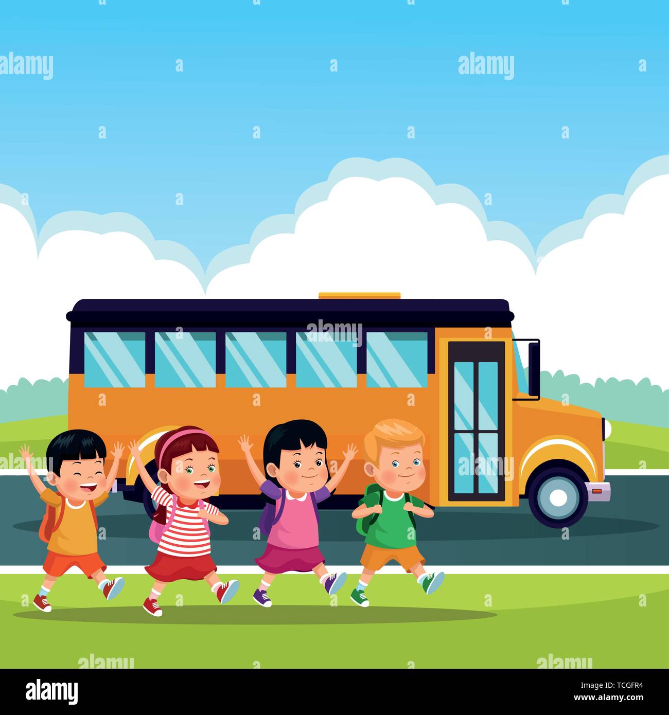 Back to school kids cartoons Stock Vector Image & Art - Alamy