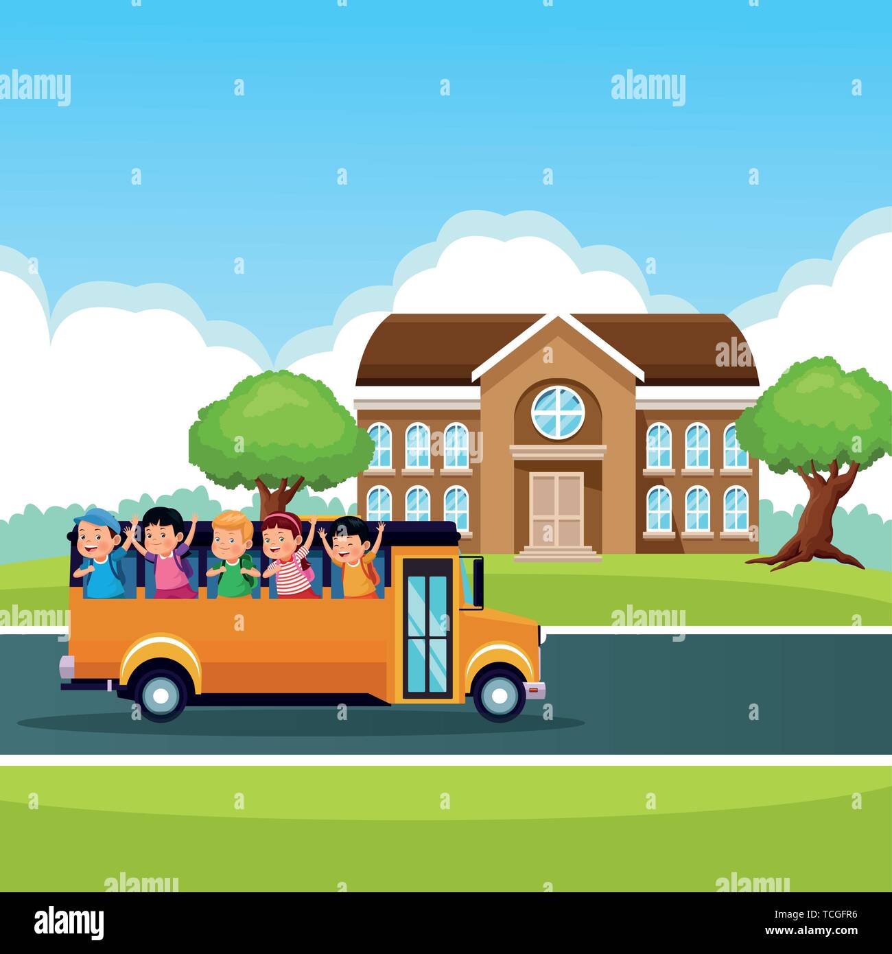 Back to school kids cartoons Stock Vector Image & Art - Alamy